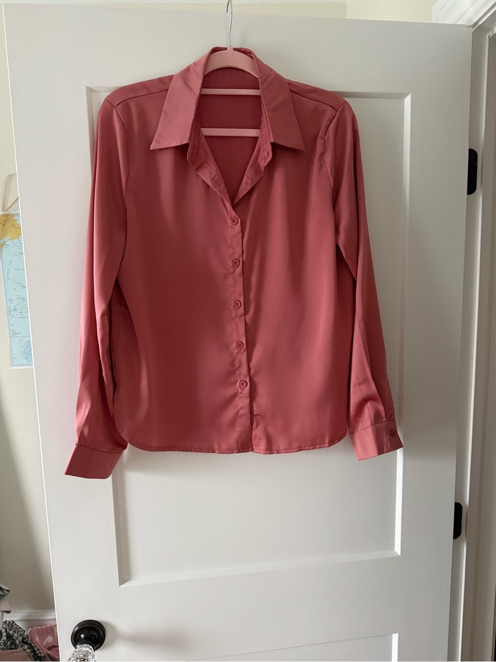 Women's Dusty Rose Button-Front Blouse